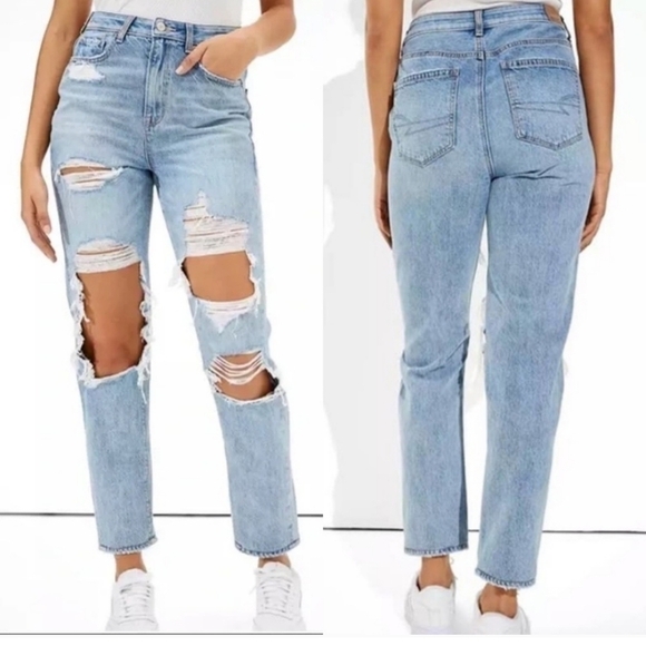 American Eagle Outfitters Denim - American Eagle Outfitters Highest Rise Mom Jeans Distressed Size 6 90"s Y2K